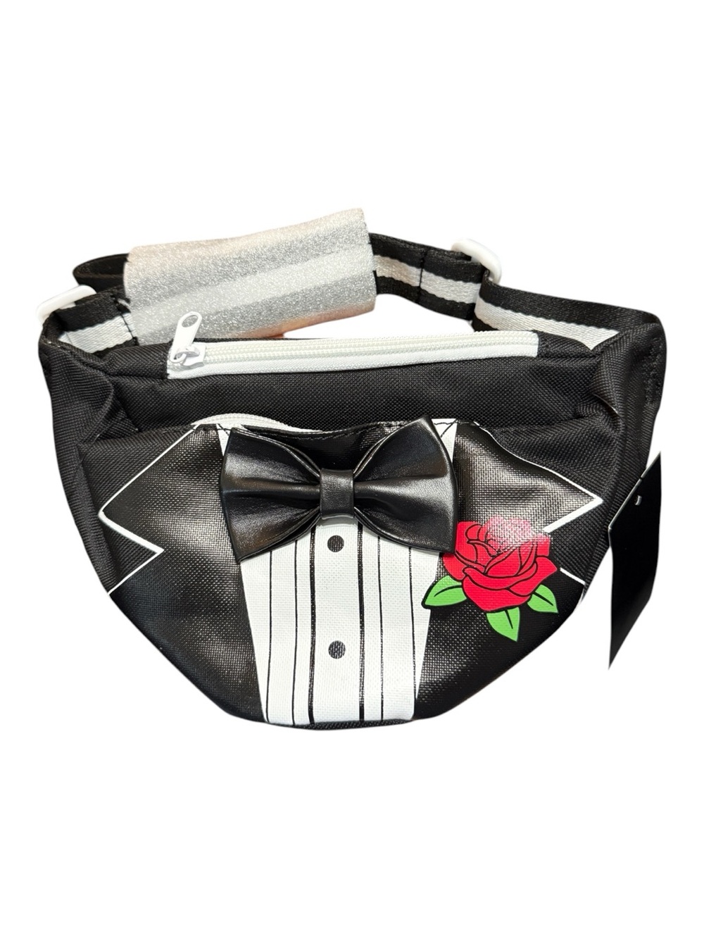 Tipsy Elves Tuxedo Fanny Pack Black Bow Tie Rose One Size NWT